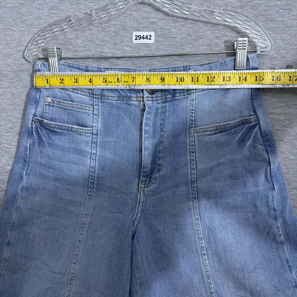 Anthropologie Pilcro Women's Size 28 Blue Denim Mid-Rise Wide Leg Jeans - Picture 12 of 14